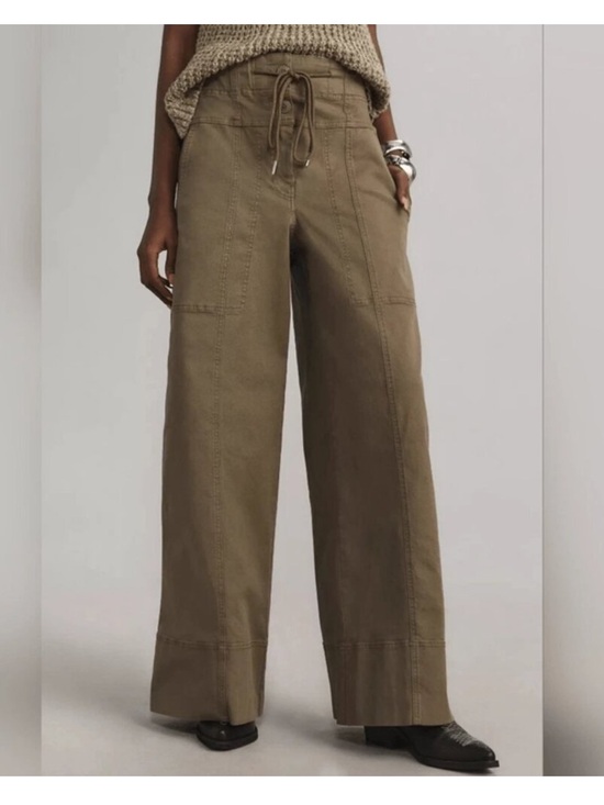 Anthropologie Pants - Anthropologie Maeve Utility High Rise Wide Leg Tailored Trousers Olive Green XS